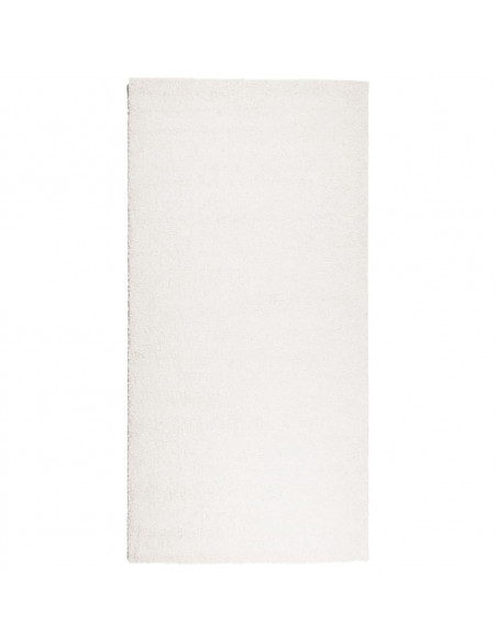 Tappeto Shaggy a Pelo Lungo Moderno Crema 100x200 cm
