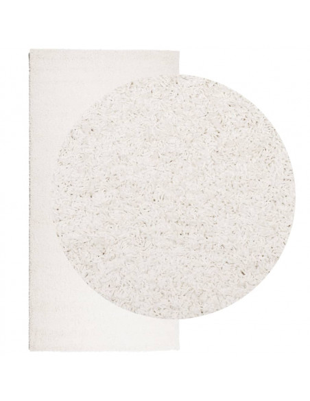 Tappeto Shaggy a Pelo Lungo Moderno Crema 100x200 cm