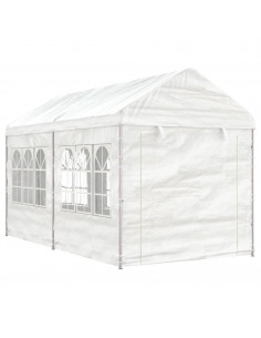 Gazebo con Tetto Bianco 4,46x2,28x2,69 m in Polietilene 2