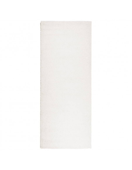 Tappeto Shaggy a Pelo Lungo Moderno Crema 80x200 cm