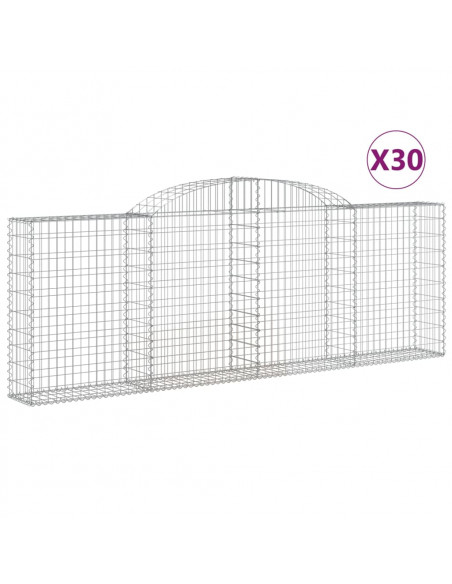 Cesti Gabbioni ad Arco 30 pz 300x30x100/120 cm Ferro Zincato