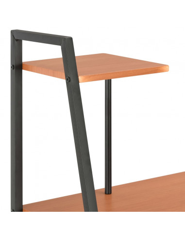 Scrivania con Mensole Nera e Marrone 102x50x117 cm