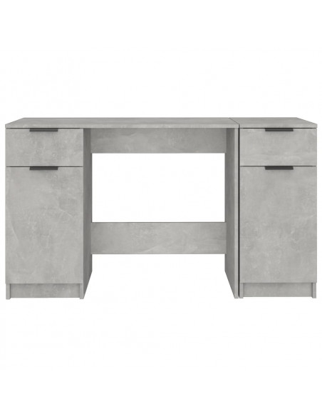 Scrivania con Mobile Laterale Grigio Cemento Legno Multistrato