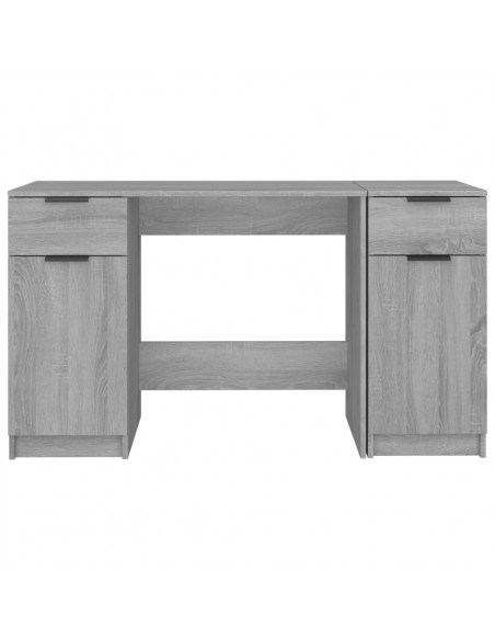 Scrivania con Mobile Laterale Grigio Sonoma Legno Multistrato