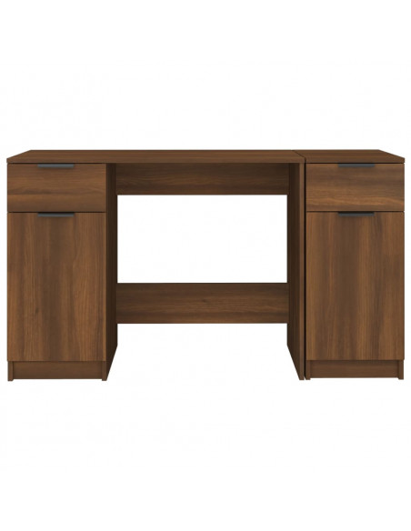 Scrivania con Mobile Laterale Rovere Marrone Legno Multistrato