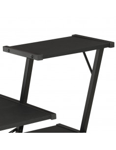 Scrivania con Ripiano Nera 116x50x93 cm 2