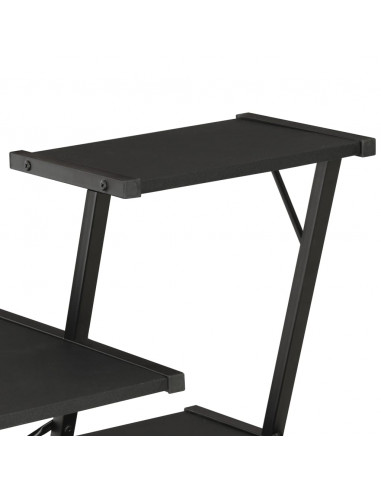 Scrivania con Ripiano Nera 116x50x93 cm
