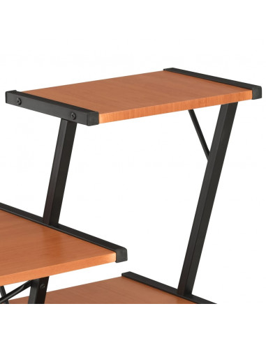 Scrivania con Ripiano Nera e Marrone 116x50x93 cm