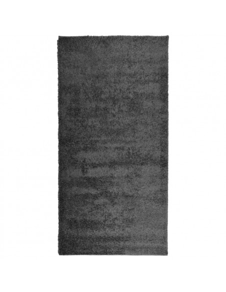 Tappeto Shaggy a Pelo Lungo Moderno Antracite 100x200 cm