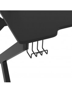 Scrivania da Gaming con Gambe a K Nera 110x60x75 cm 2