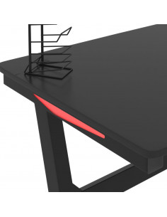 Scrivania da Gaming con LED e Gambe a Z Nera 110x60x75 cm