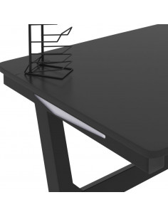 Scrivania da Gaming con LED e Gambe a Z Nera 90x60x75 cm