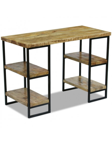 Scrivania da Ufficio in Legno di Mango 110x50x76 cm