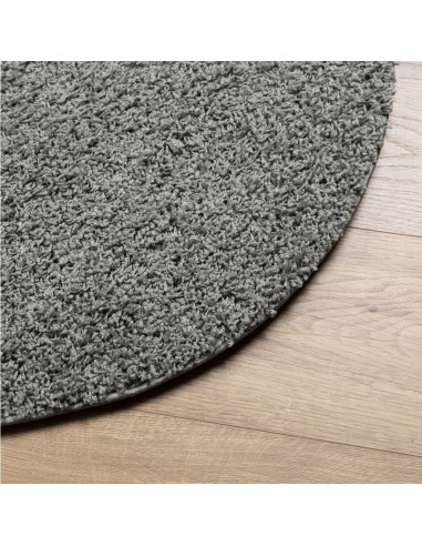 Tappeto Shaggy a Pelo Lungo Moderno Verde Ø 240 cm