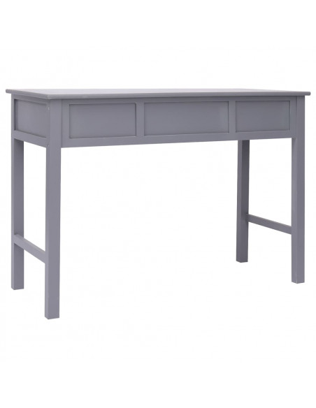 Scrivania Grigia 108x45x76 cm in Legno Massello di Paulownia