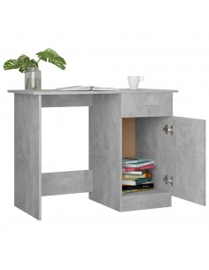 Scrivania Grigio Cemento 100x50x76 cm in Legno Multistrato 2