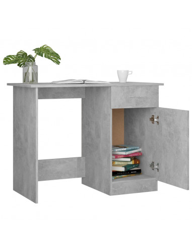 Scrivania Grigio Cemento 100x50x76 cm in Legno Multistrato