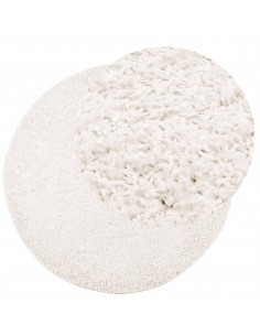 Tappeto Shaggy PAMPLONA a Pelo Lungo Moderno Crema Ø 200 cm 2