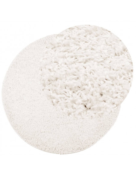 Tappeto Shaggy PAMPLONA a Pelo Lungo Moderno Crema Ø 200 cm