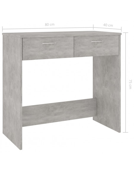 Scrivania Grigio Cemento 80x40x75 cm in Legno Multistrato