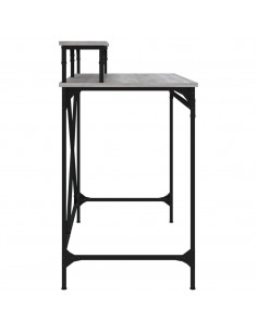 Scrivania Grigio Sonoma 100x50x90 cm Legno Multistrato e Ferro 2