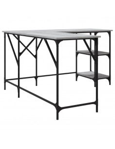 Scrivania Grigio Sonoma 139x139x75 cm in Legno Multistrato