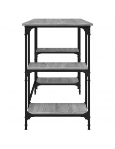 Scrivania Grigio Sonoma 140x50x75cm Metallo e Legno Multistrato