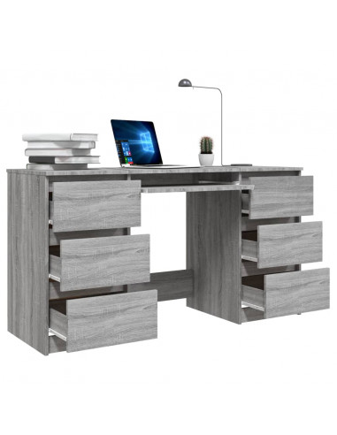 Scrivania Grigio Sonoma 140x50x77 cm in Legno Multistrato