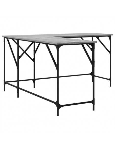 Scrivania Grigio Sonoma 149x149x75 cm in Legno Multistrato