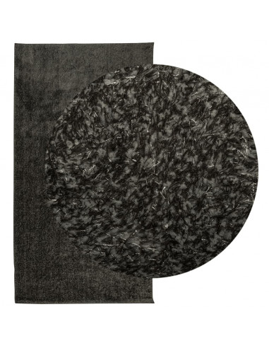 Tappeto a Pelo Lucido Lungo ISTAN Effetto Antracite 80x150 cm