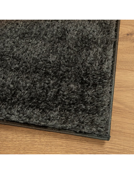 Tappeto a Pelo Lucido Lungo ISTAN Effetto Antracite 80x150 cm