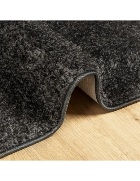 Tappeto a Pelo Lucido Lungo ISTAN Effetto Antracite 80x150 cm