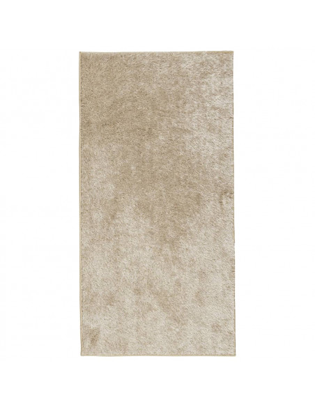 Tappeto a Pelo Lucido Lungo ISTAN Effetto Beige 80x150 cm