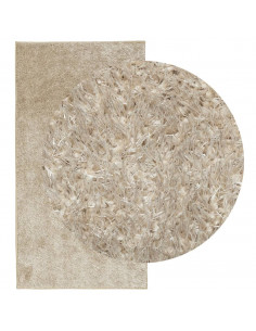 Tappeto a Pelo Lucido Lungo ISTAN Effetto Beige 80x150 cm 2