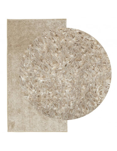 Tappeto a Pelo Lucido Lungo ISTAN Effetto Beige 80x150 cm