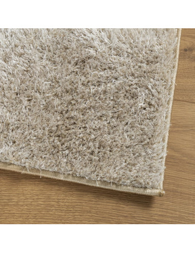 Tappeto a Pelo Lucido Lungo ISTAN Effetto Beige 80x150 cm