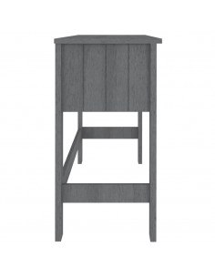 Scrivania HAMAR Grigio Scuro 110x40x75 cm in Legno di Pino 2