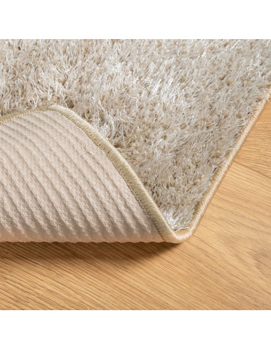 Tappeto a Pelo Lucido Lungo ISTAN Effetto Beige 80x150 cm