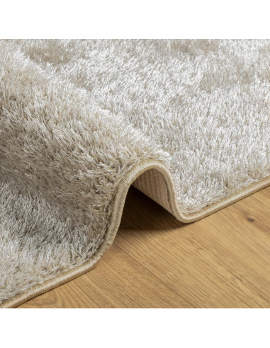 Tappeto a Pelo Lucido Lungo ISTAN Effetto Beige 80x150 cm