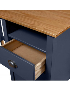 Scrivania Hill 3 Cassetti Grigia 120x50x74 cm Massello di Pino 2