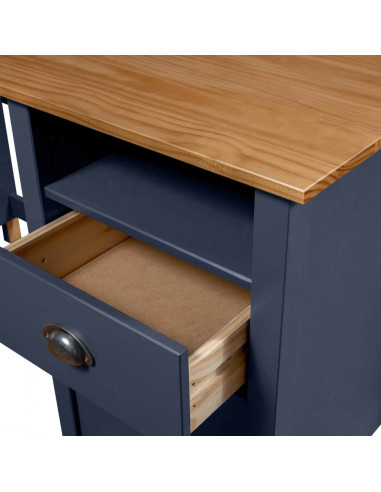 Scrivania Hill 3 Cassetti Grigia 120x50x74 cm Massello di Pino