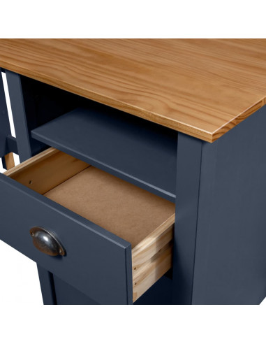 Scrivania Hill Grigia 150x50x74 cm in Massello di Pino