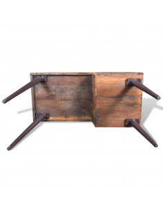 Scrivania in Legno di Recupero con Gambe in Ferro