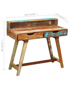 Scrivania in Legno Massello Anticato 2