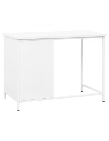 Scrivania Industriale con Cassetti Bianca 105x52x75 cm Acciaio