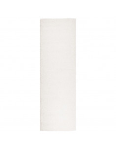 Tappeto Shaggy a Pelo Lungo Moderno Crema 80x250 cm