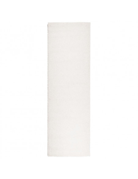 Tappeto Shaggy a Pelo Lungo Moderno Crema 80x250 cm