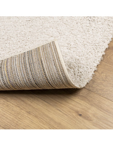 Tappeto Shaggy a Pelo Lungo Moderno Crema 80x250 cm