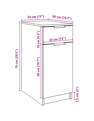 Scrivania Legno Antico 33x50x75 cm in Truciolato