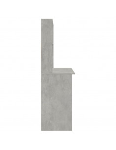 Scrivania Mensole Grigio Cemento 102x45x148cm Legno Multistrato 2